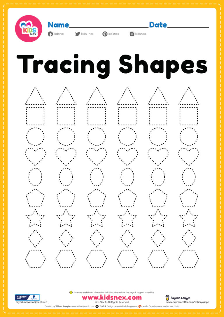 Free Printable Preschool Worksheets Tracing - Preschool Shapes Worksheet for Tracing - Free Printable PDF