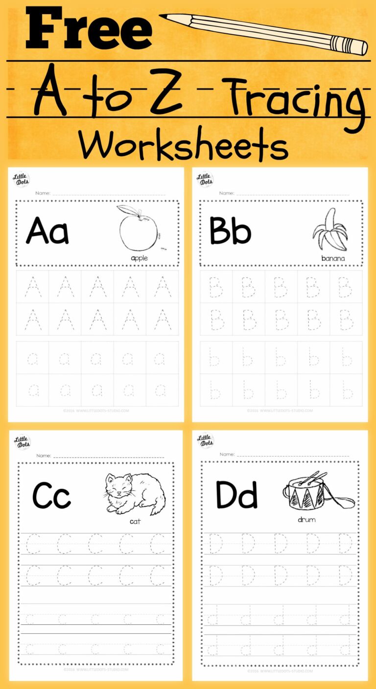 Free Printable Preschool Worksheets Tracing Letters A-Z - Free Alphabet Tracing Worksheets | A-z tracing activity sheets ...