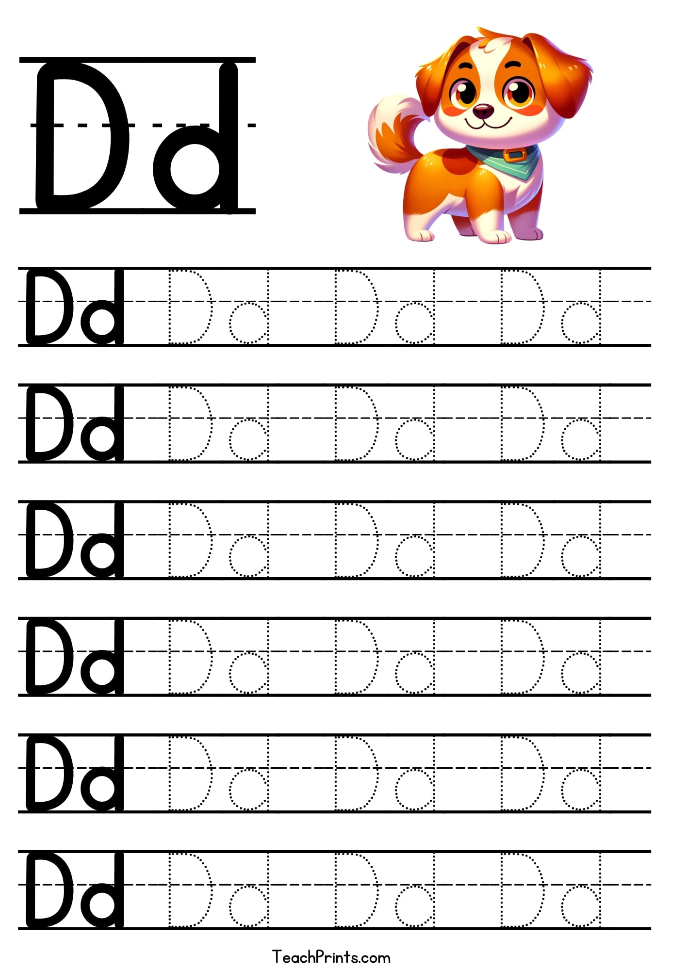 Free Printable Preschool Worksheets Tracing Letters D - Letter A Tracing Worksheets - Free Printables - Teach Prints