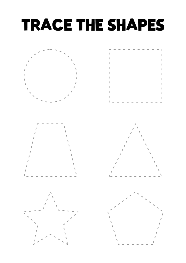 Free Printable Shape Tracing Worksheets for Kids – Instant Download Free Printable Shape Tracing Worksheets for Kids – Instant Download