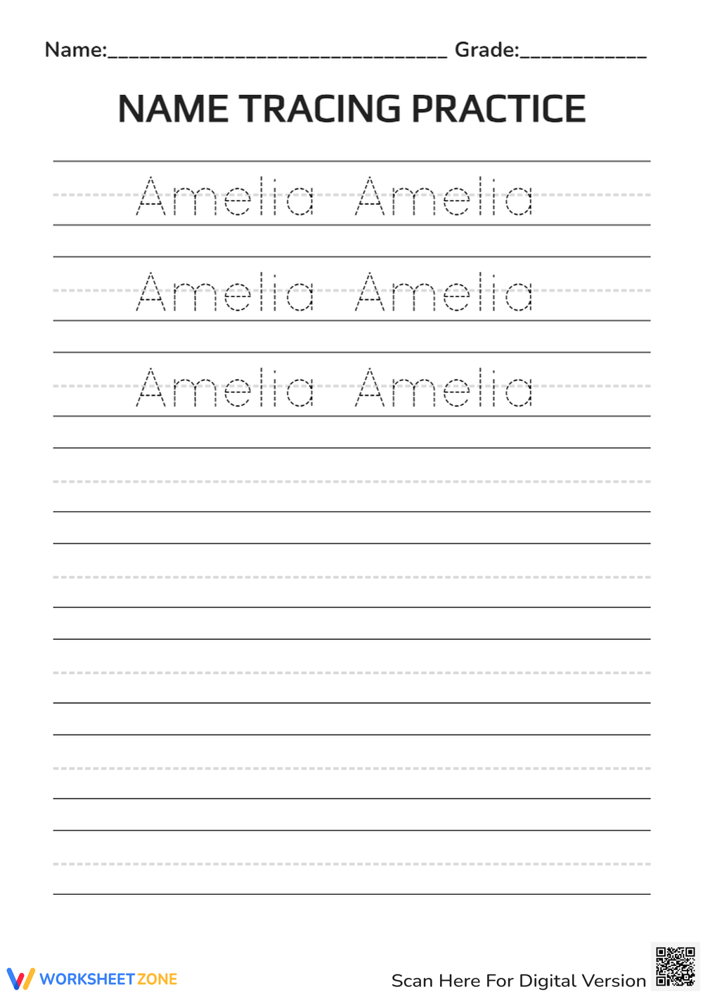 Free Printable Trace And Write Worksheets - Name Tracing Worksheets For Preschoolers Free Printable - Writing ...