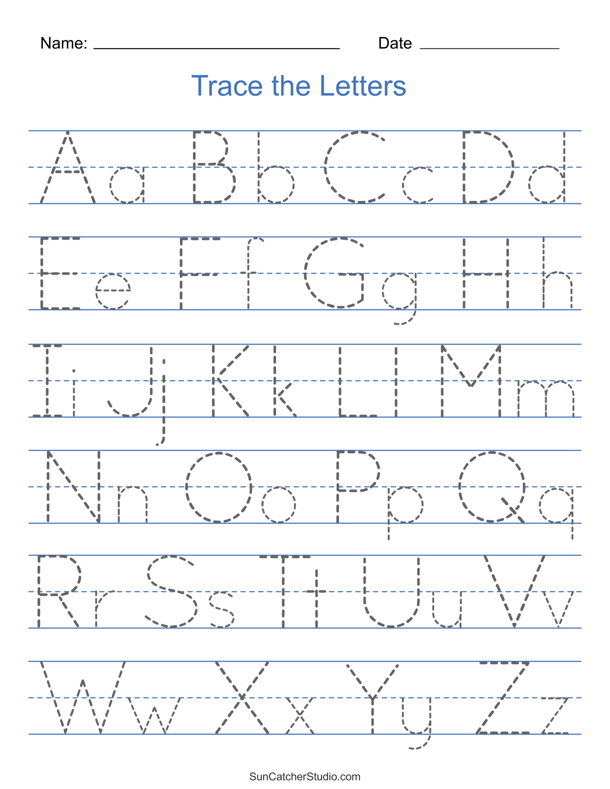 Free Printable Tracing Letters For Pre K - Free printable alphabet tracing for preschoolers, Download Free ...