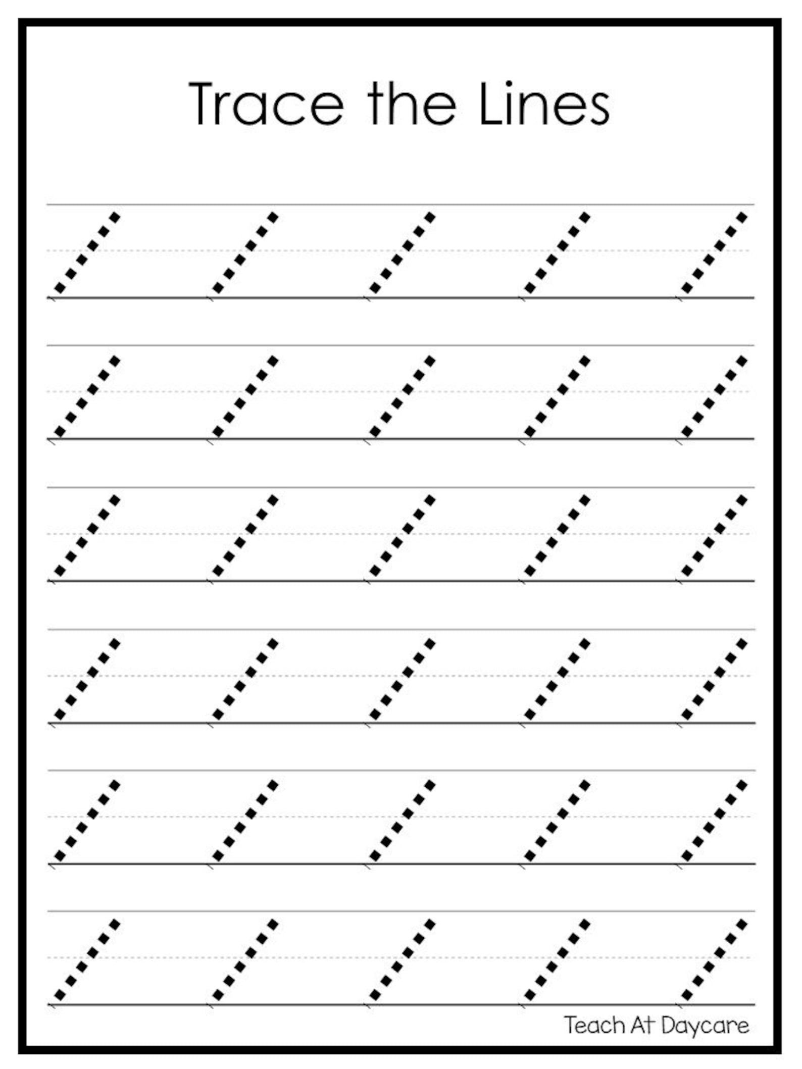 Free Printable Tracing Lines Down Worksheets For Preschool - 16 Printable Beginning Tracing Trace the Lines Worksheets. - Etsy ...