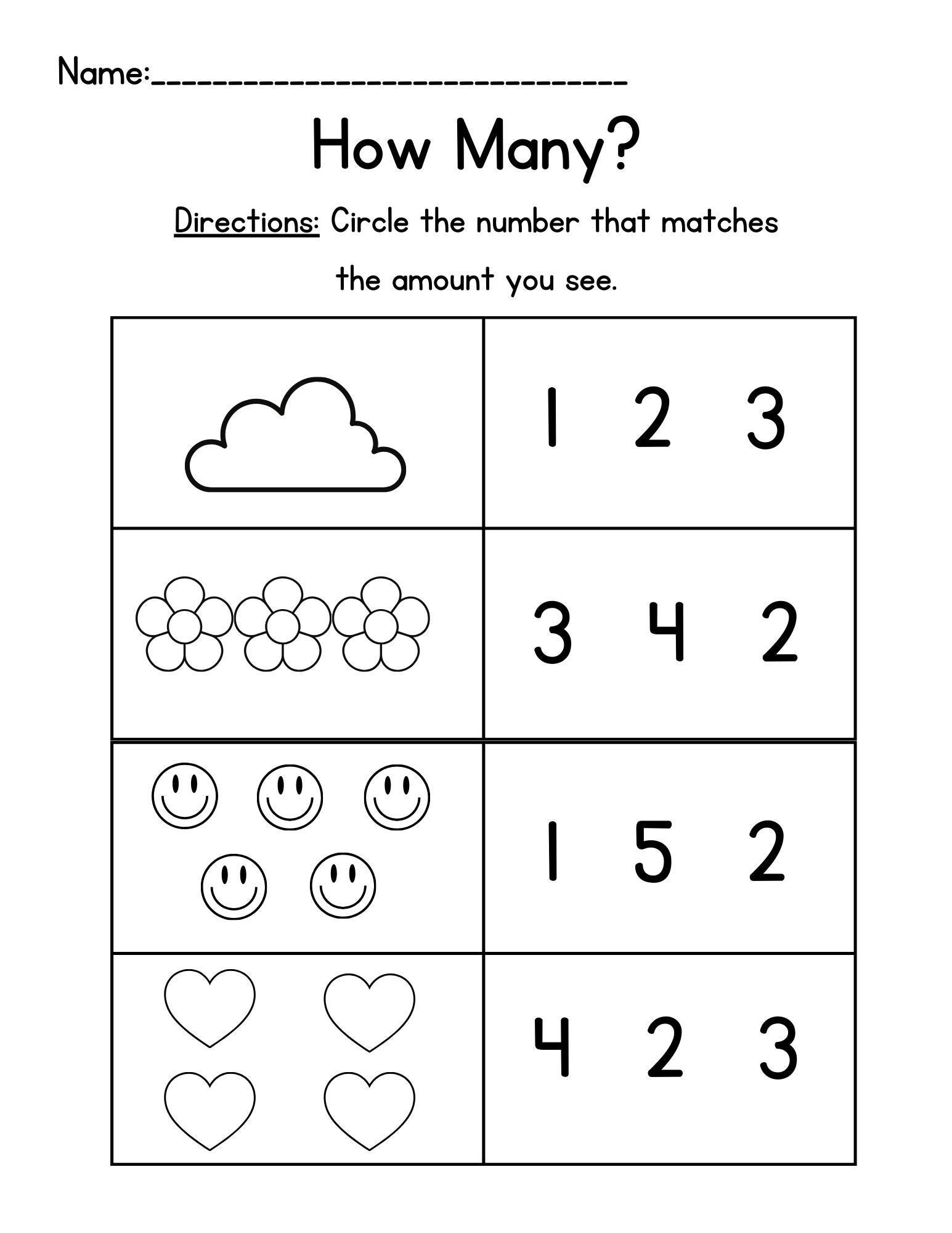 Free Printable Worksheet For Prek - Download and print Prek Free Printable Number Worksheets (Free PDF)
