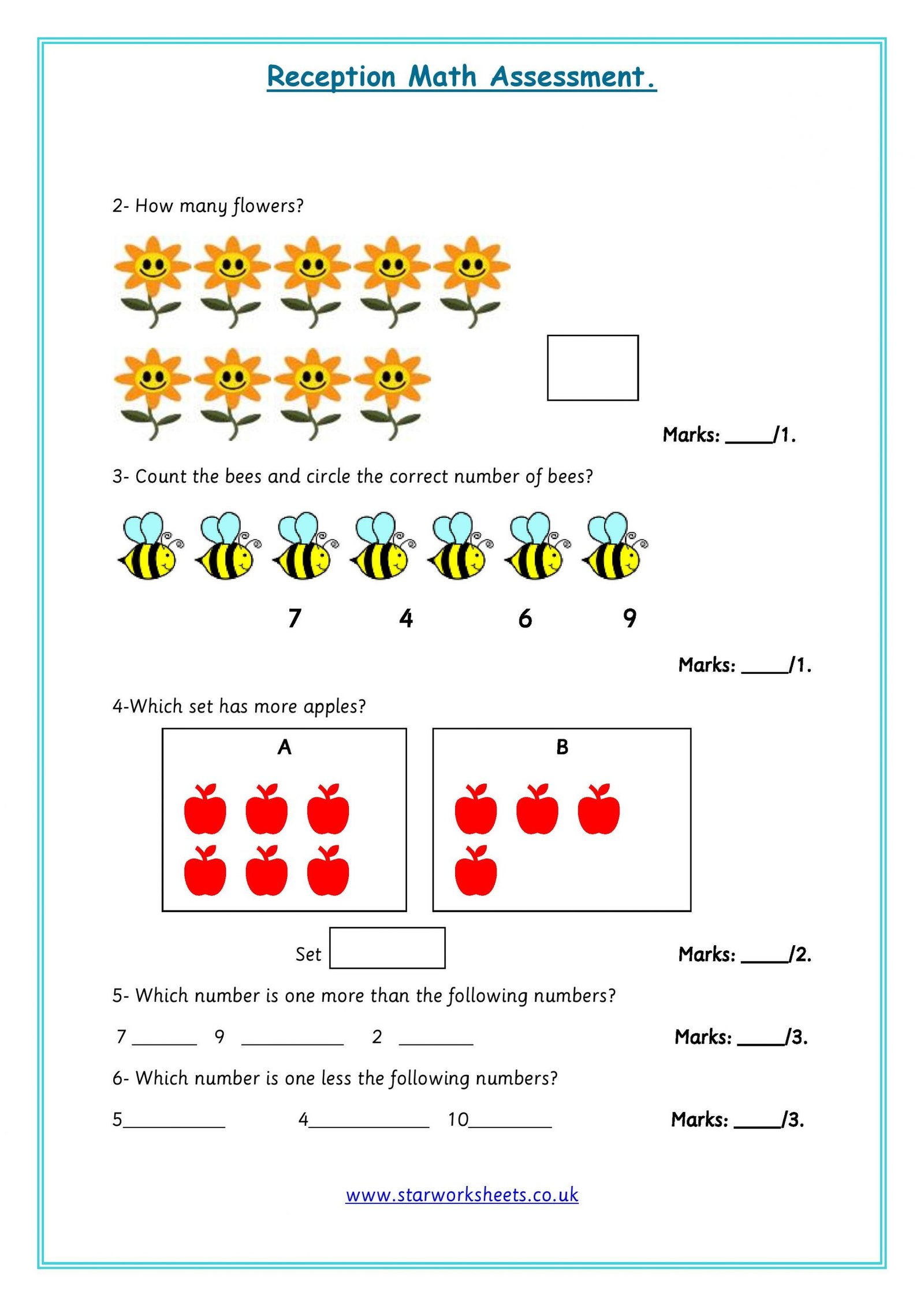 Free Printable Worksheets For Reception Class - Free Printable Reception Maths Worksheets for Kids — Math Worksheets