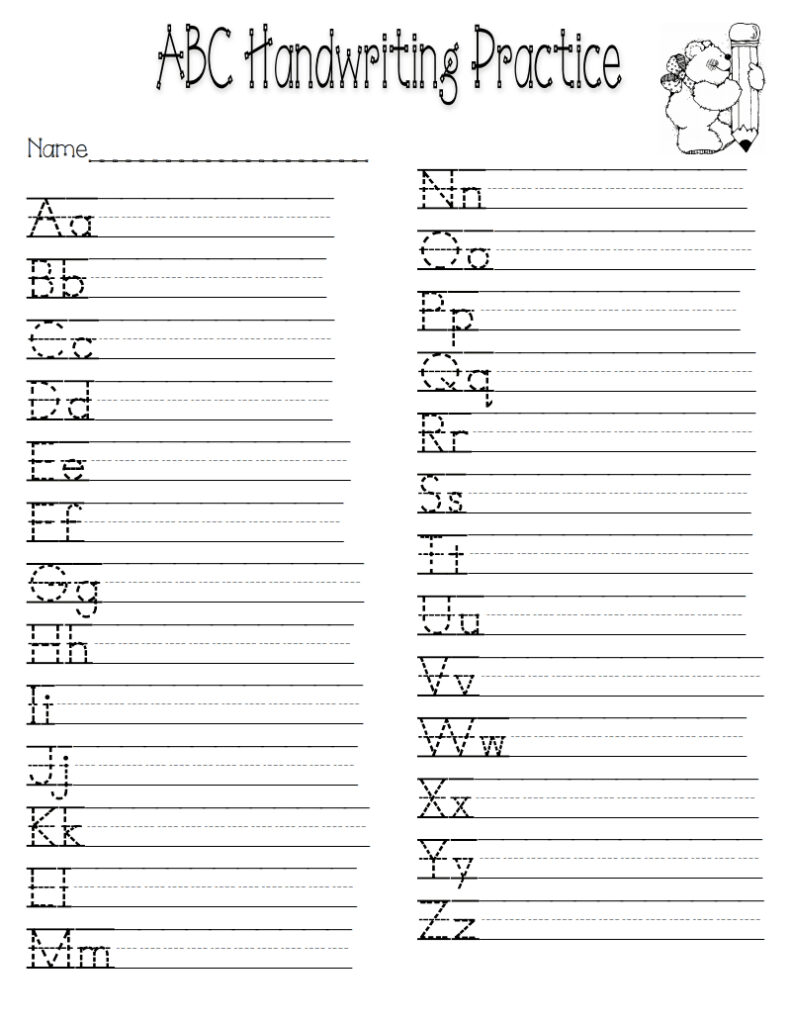 Free Printable Worksheets Handwriting Practice - Printable Worksheets