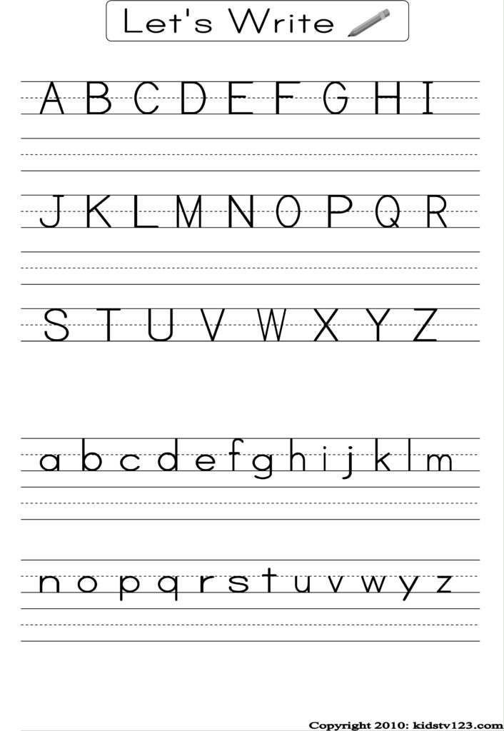 Free Printable Writing Worksheets For Kindergarten