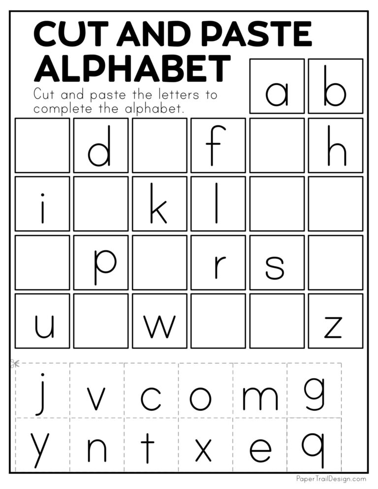 Free Printables Cut And Paste Preschool Letters - Free Printable Cut And Paste Alphabet Worksheets — Kids Printables