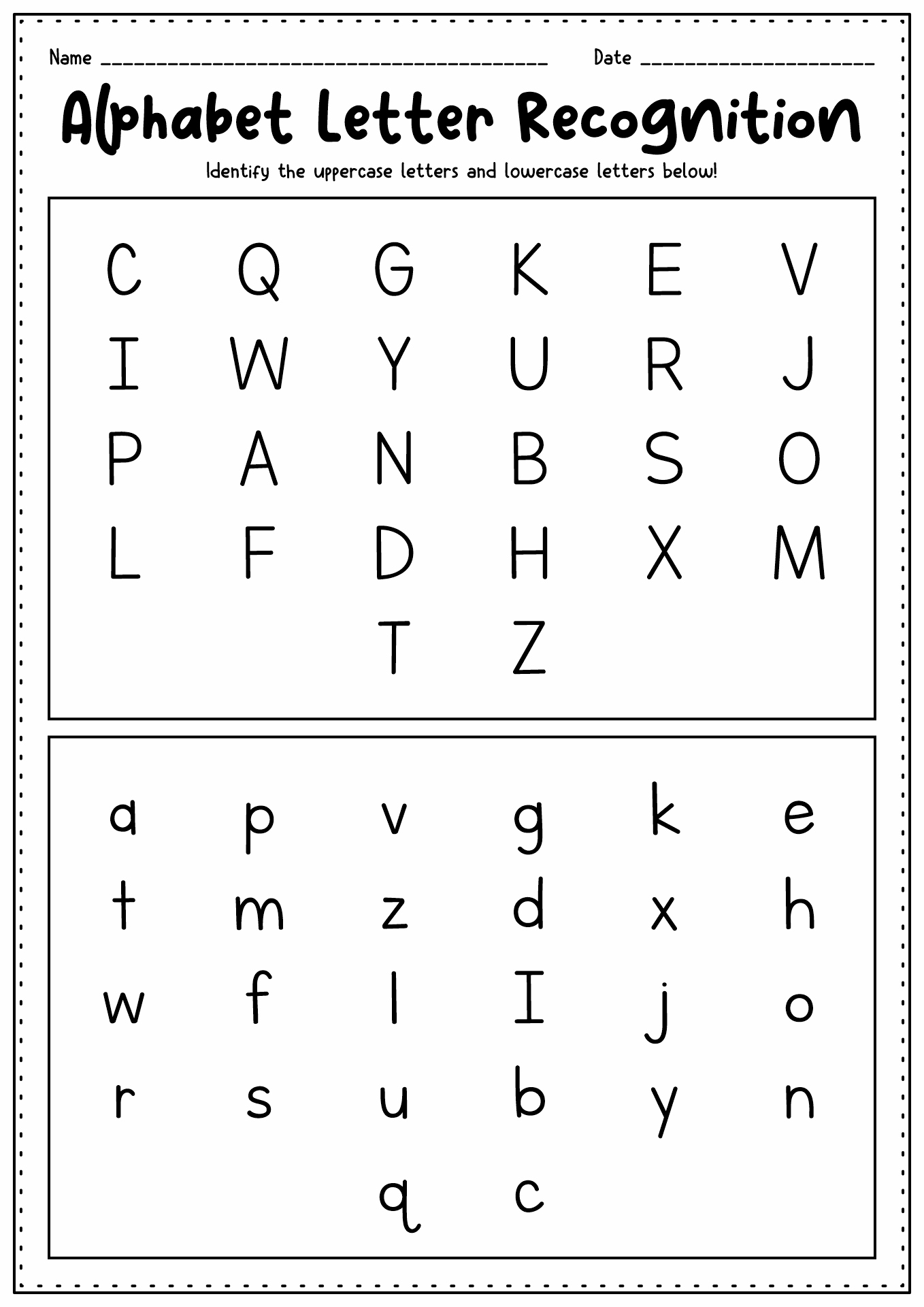 Free Printables Recaniecing Abc Worksheets - Letter Recognition Printables Free - Printable Templates