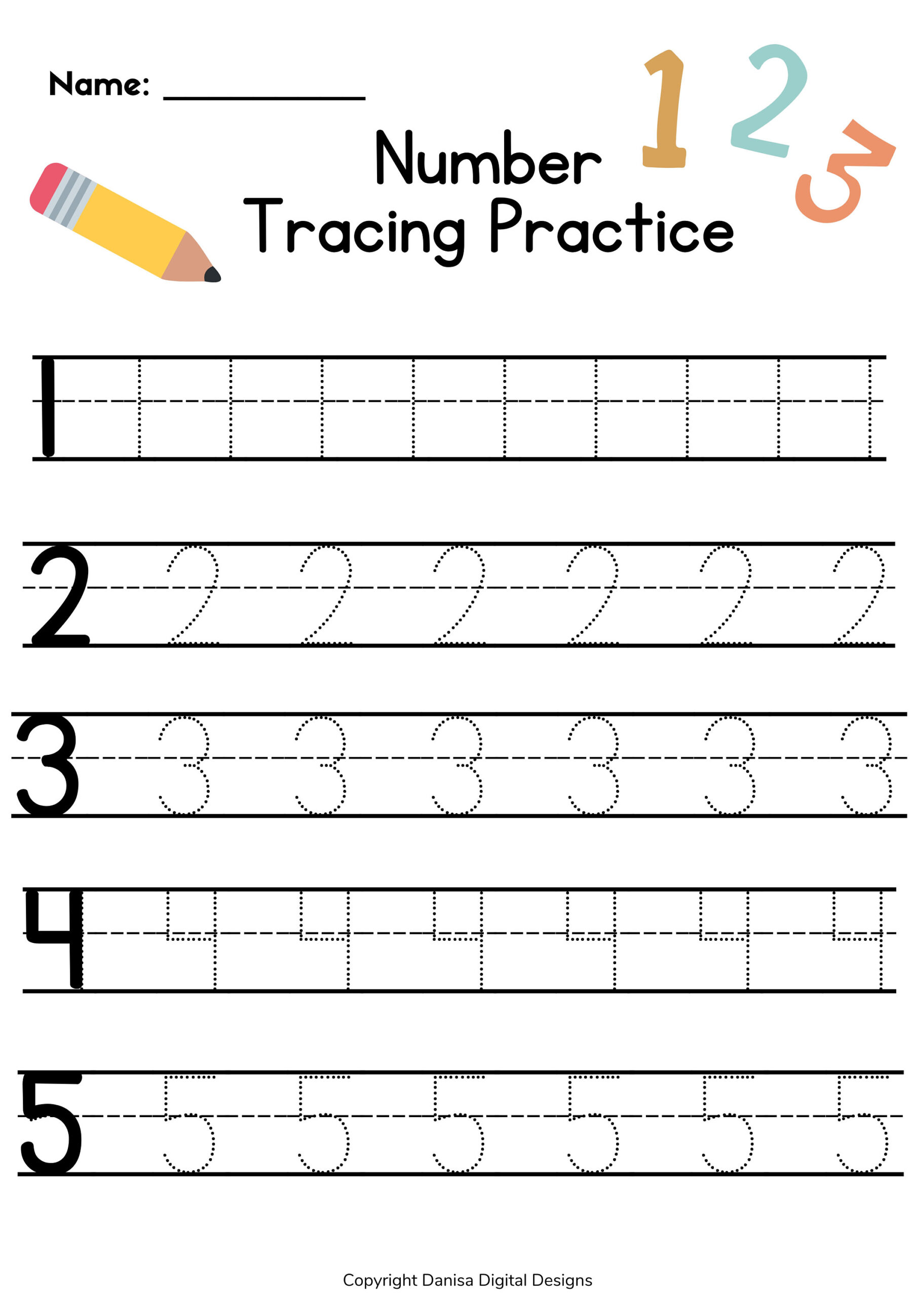 Free Tracing Numbers Worksheets For Preschoolers - Free Printable Number Tracing Worksheets