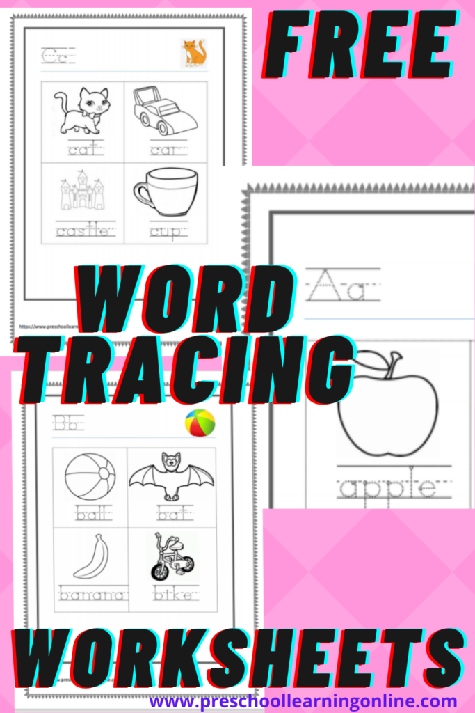 Free Word Tracing & Letter Tracing Worksheet Printables for Preschool … Free Word Tracing & Letter Tracing Worksheet Printables for Preschool ...