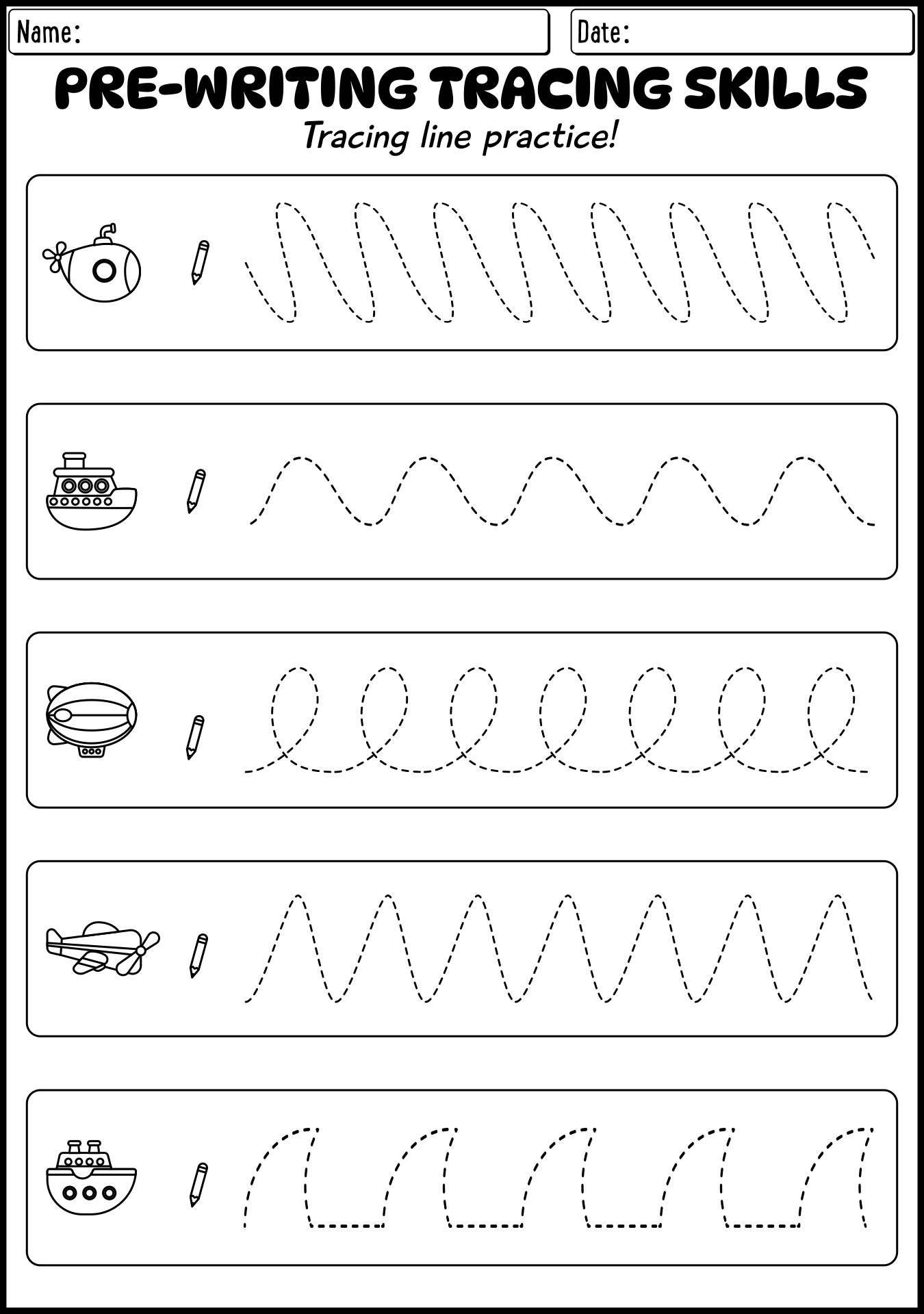 Free Writing Practice Sheets For Preschoolers - Writing Worksheets For Pre