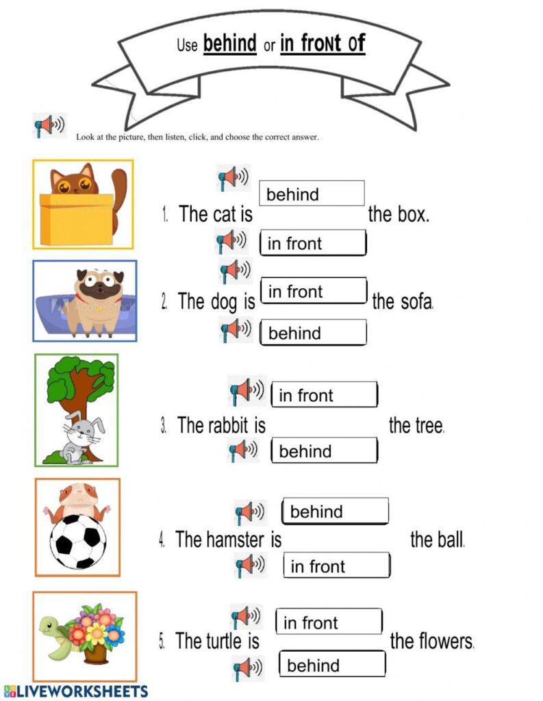 Front And Behind Worksheets For Preschool – In Front Of Behind Front And Behind Worksheets For Preschool - In Front Of Behind