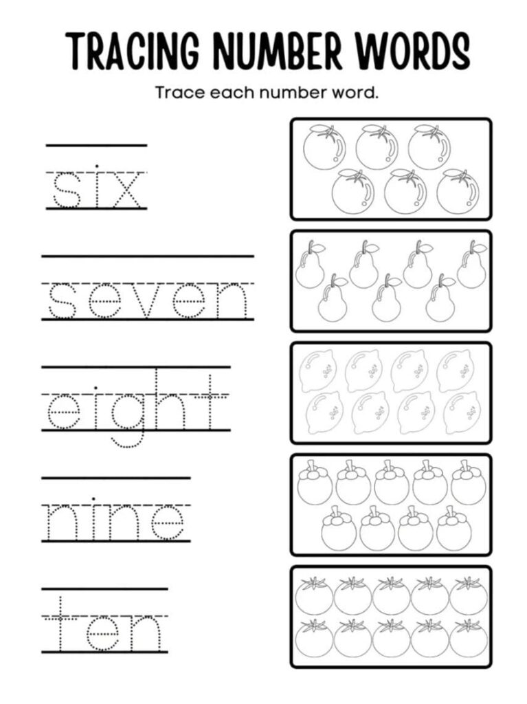 Fun Number Words Match and Color Worksheets Trace number words … Fun Number Words Match and Color Worksheets Trace number words ...