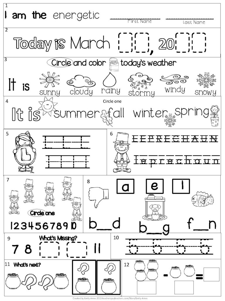 Homework Printables For Kindergarten Homework Printables For Kindergarten