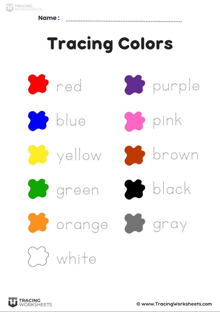 Learn Colors with Color Tracing Worksheets (Preschool & Kindergarten) Learn Colors with Color Tracing Worksheets (Preschool & Kindergarten)