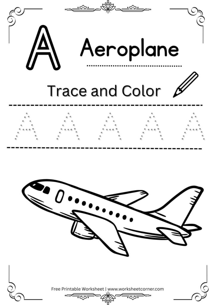 Letter A Tracing Worksheet for Nursery (Free PDF) – Worksheet Corner Letter A Tracing Worksheet for Nursery (Free PDF) - Worksheet Corner