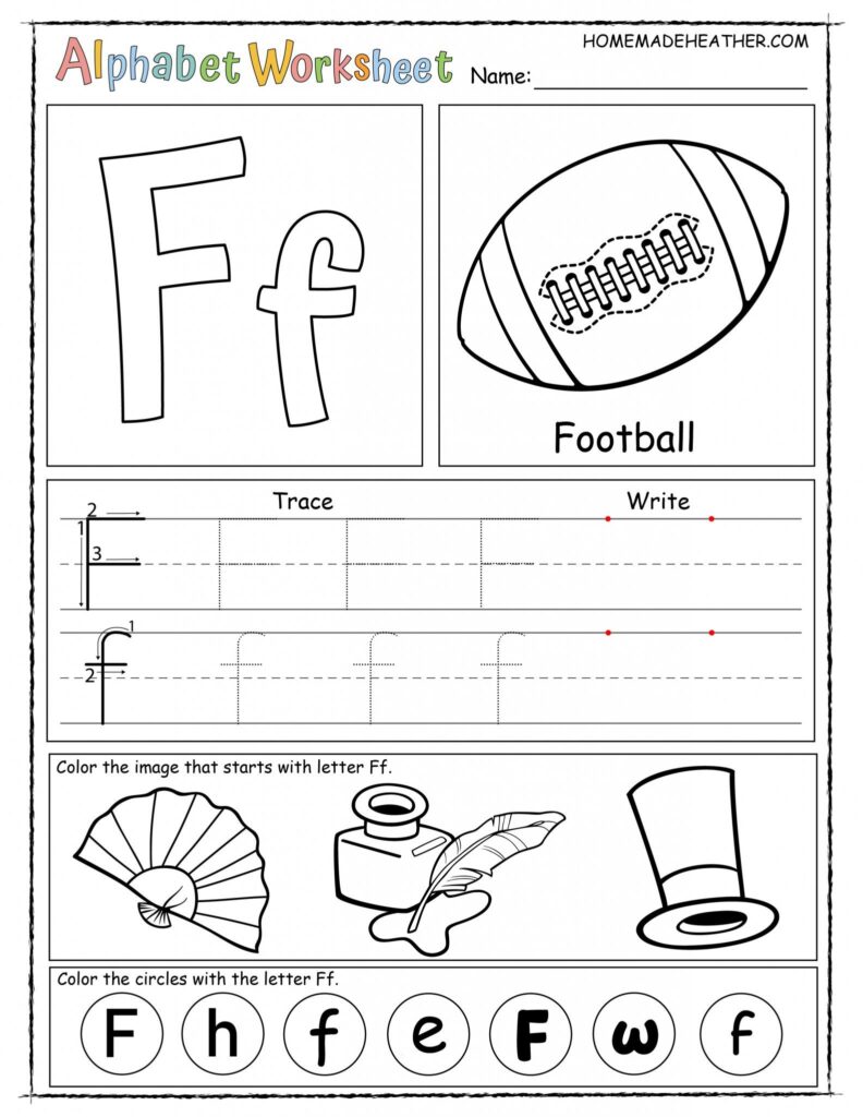 Letter F Printable Worksheet | Preschool letters printables, Free ...