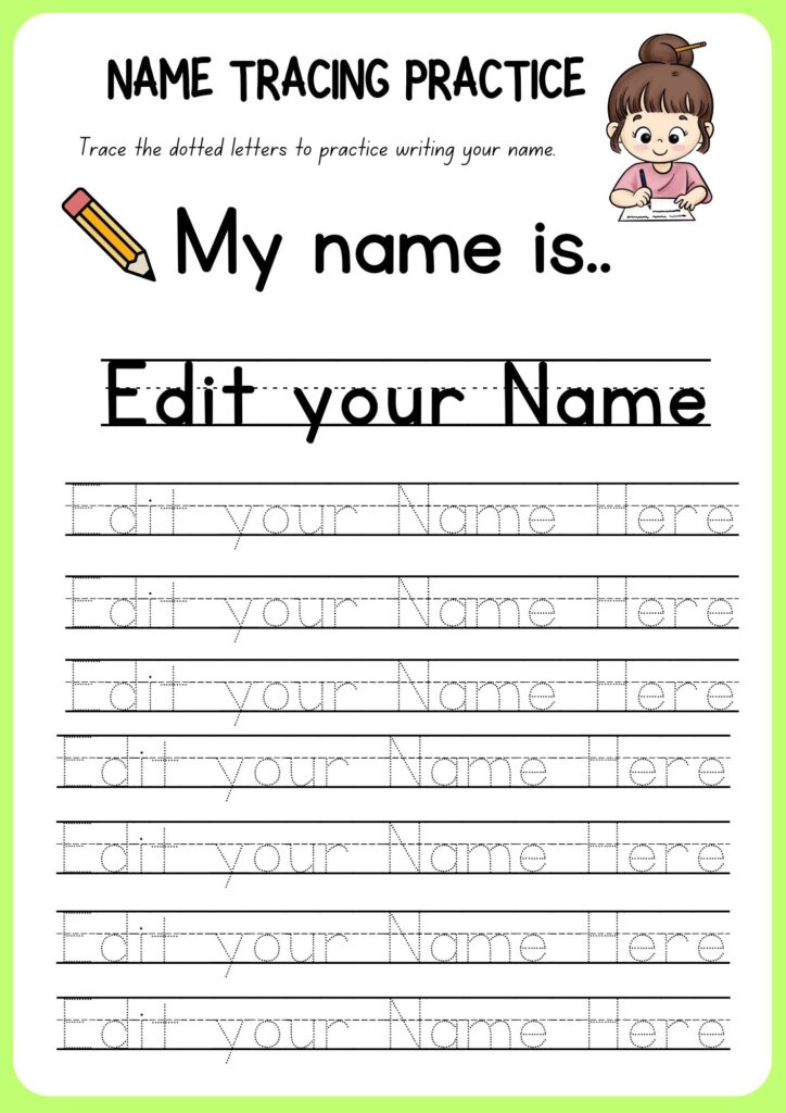 Name Tracing and Writing Practice Sheets for Kids Name Tracing … Name Tracing and Writing Practice Sheets for Kids Name Tracing ...