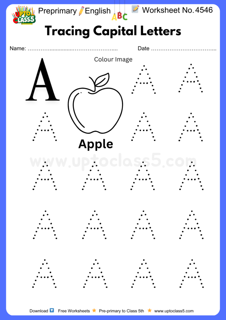 Nursery Class | Tracing Capital Letters | Worksheet No. 4546 – Upto Class 5 Nursery Class | Tracing Capital Letters | Worksheet No. 4546 - Upto Class 5