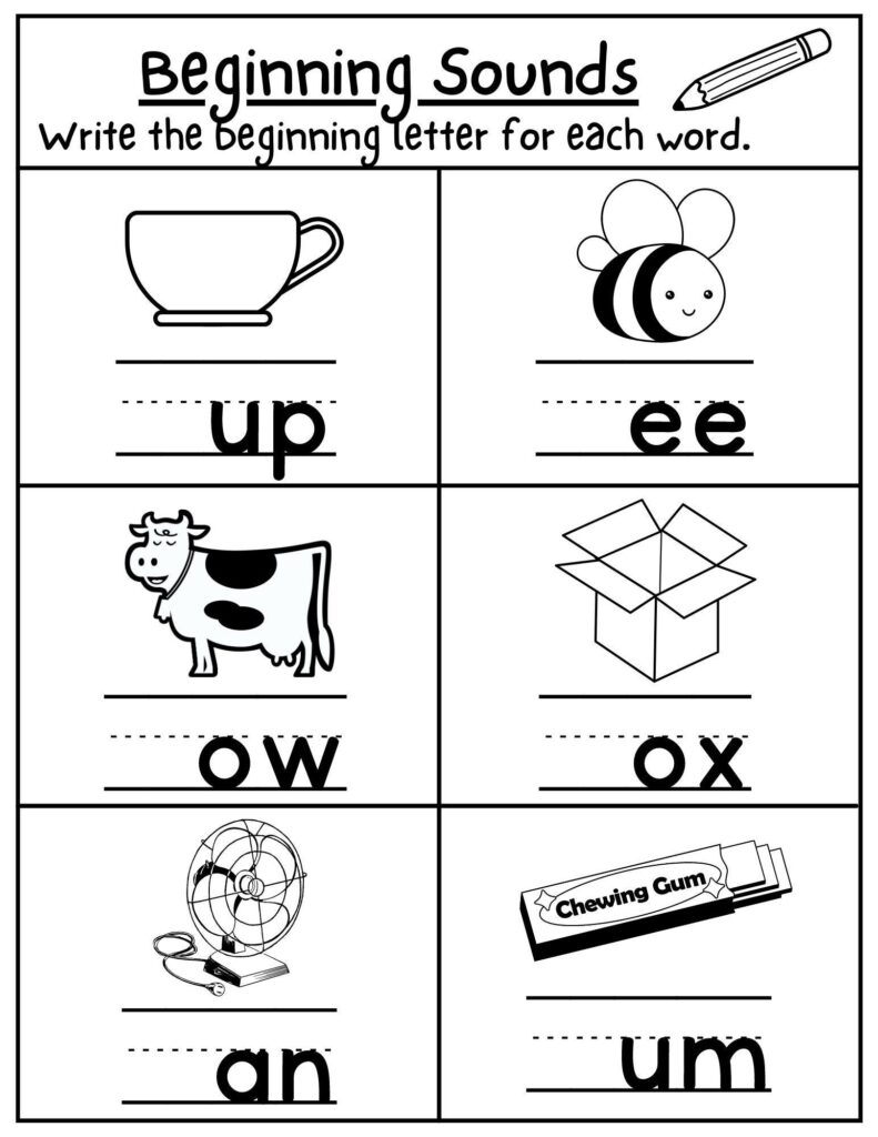 Phonics Worksheet For Kindergarten Printable Kindergarten Worksheets … Phonics Worksheet For Kindergarten Printable Kindergarten Worksheets ...