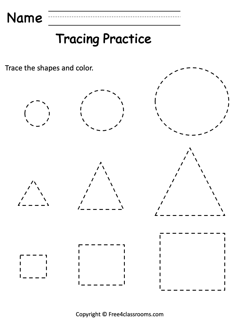 Pre K Shape Tracing Worksheets - Free Shape Worksheet For Preschool - Trace - Free Worksheets ...