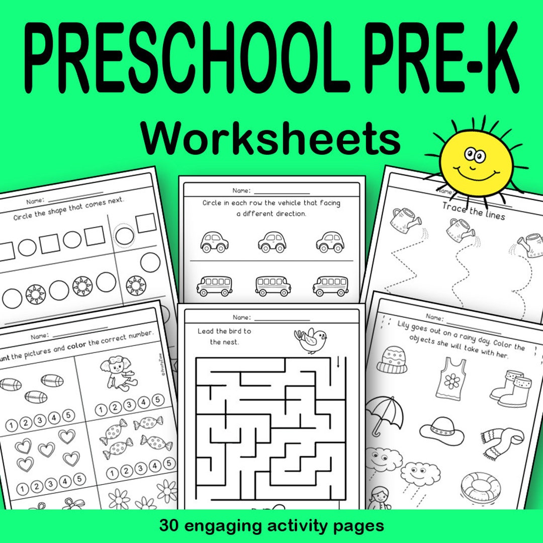 Pre K Worksheets To Print - Pre K Learning Pages