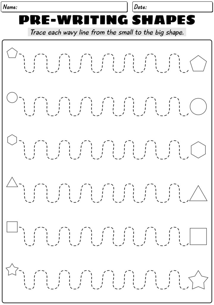 Pre Writing Shapes Worksheet To Laminate
