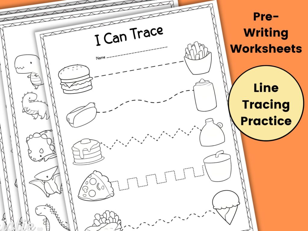 Pre Writing Worksheets Pre K - Preschool Trace The Lines Pre-Writing Skills Worksheets - Writing ...