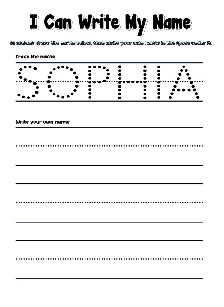 Preschool Name Tracing Templates Preschool Name Tracing Templates