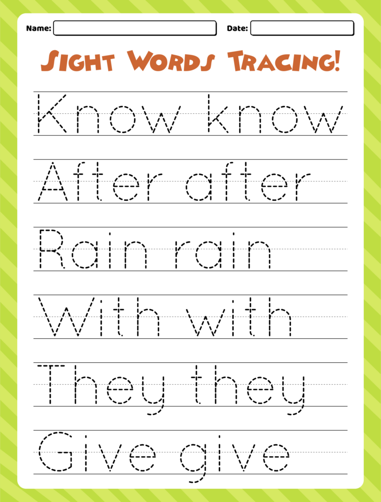 Preschool Tracing Worksheets Printable Word Tracing Kindergarten Preschool Tracing Worksheets Printable Word Tracing Kindergarten