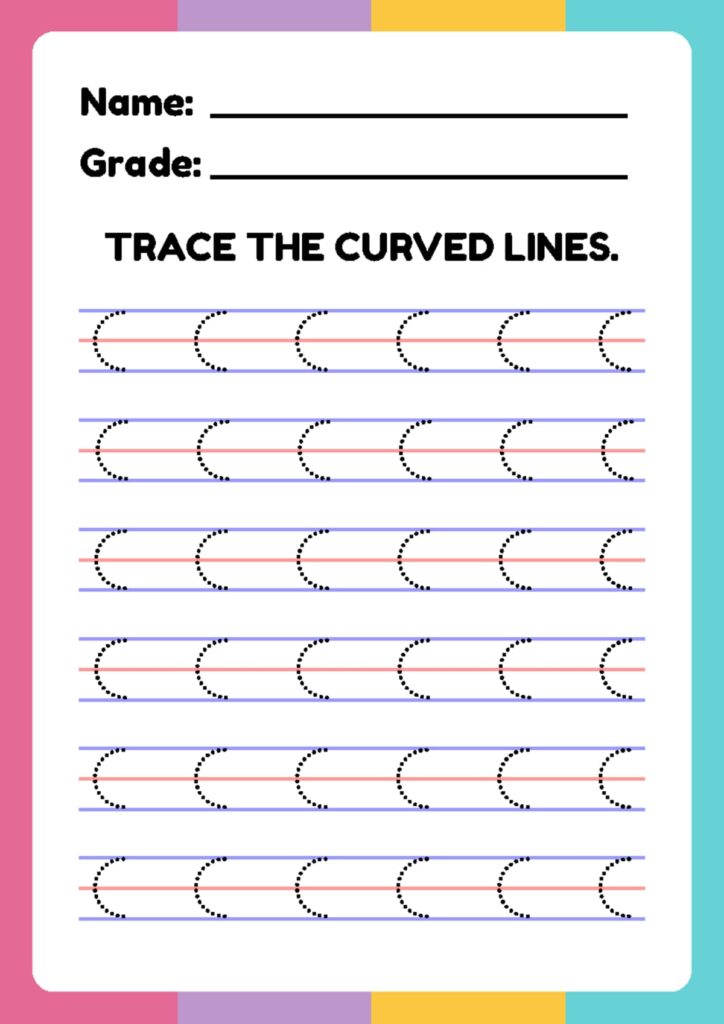 Printable Curved Line Tracing – PrintableLib