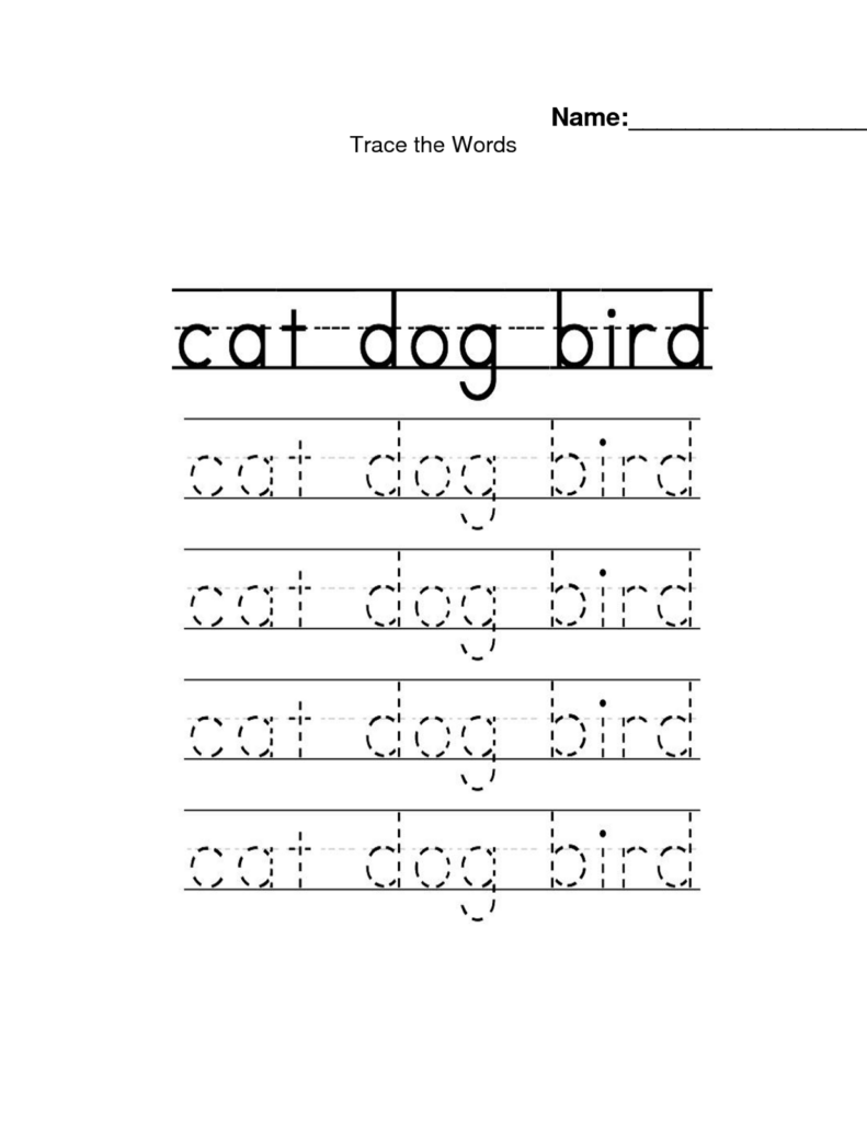 Printable Traceable Words Printable Traceable Words