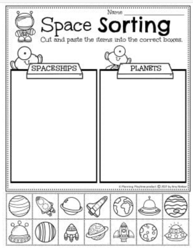 Space activities for preschoolers | Space worksheets for kindergarten … Space activities for preschoolers | Space worksheets for kindergarten ...