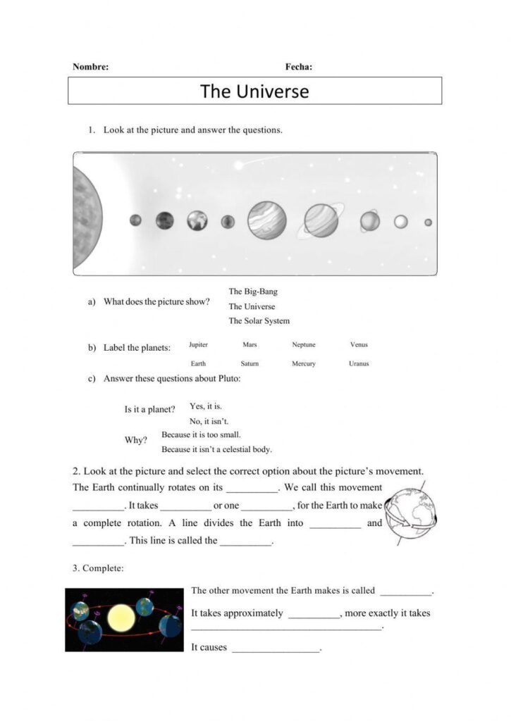 The Universe | Free Interactive Worksheets | 536610 The Universe | Free Interactive Worksheets | 536610
