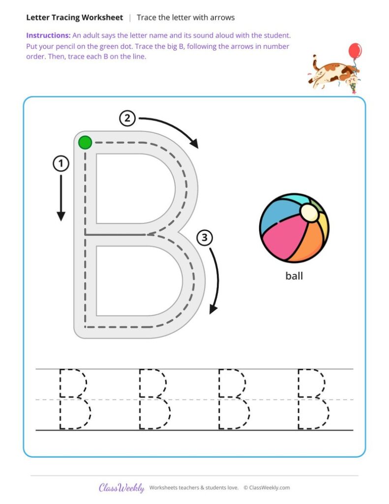 Trace the letter with arrows – Free Preschool Worksheet Trace the letter with arrows - Free Preschool Worksheet