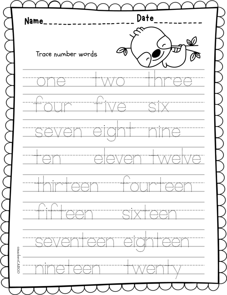 Trace The Word The Number 1 To 20 Trace The Word The Number 1 To 20