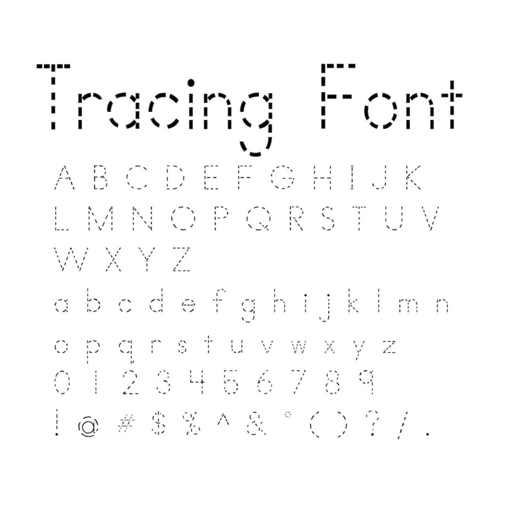 Tracing Font Perfect for Teachers, Students, Kindergarten, and Even … Tracing Font Perfect for Teachers, Students, Kindergarten, and Even ...