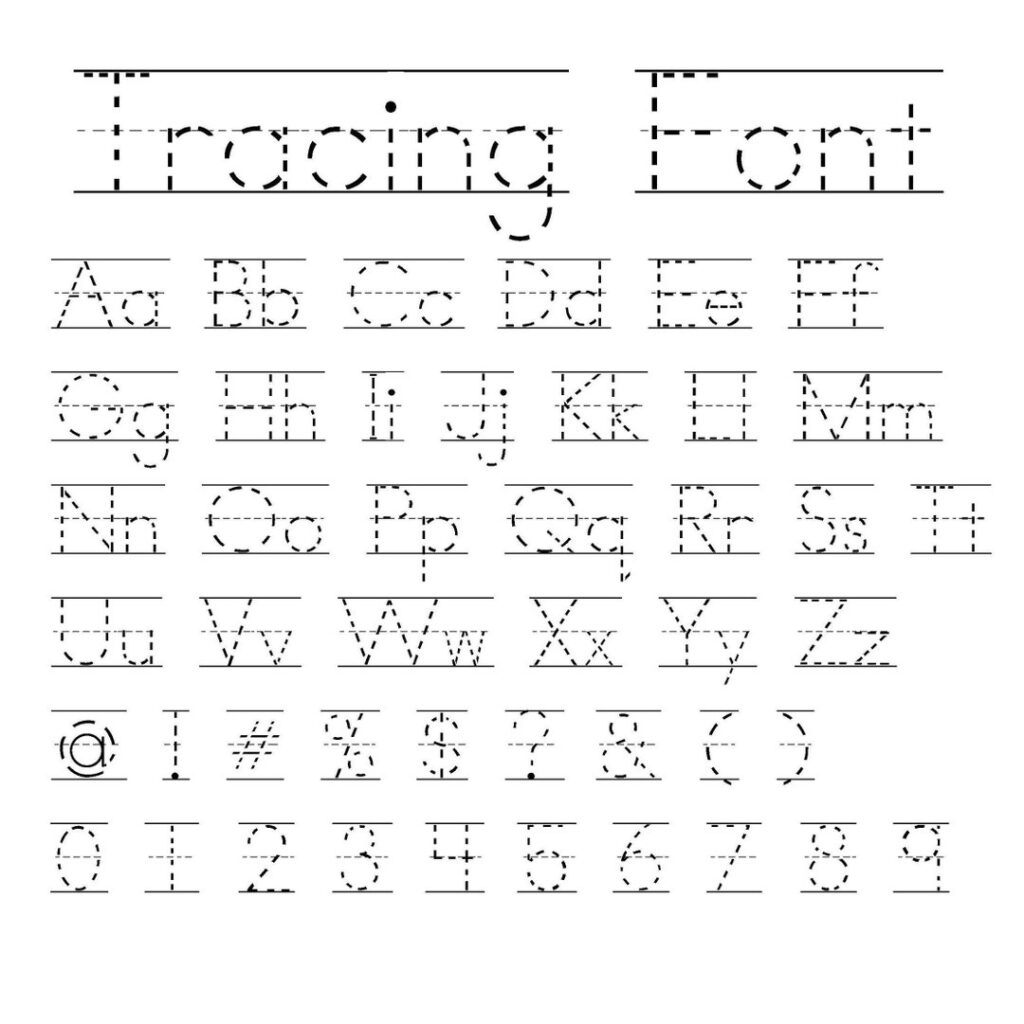 Tracing Letters Font Tracing Letters Font