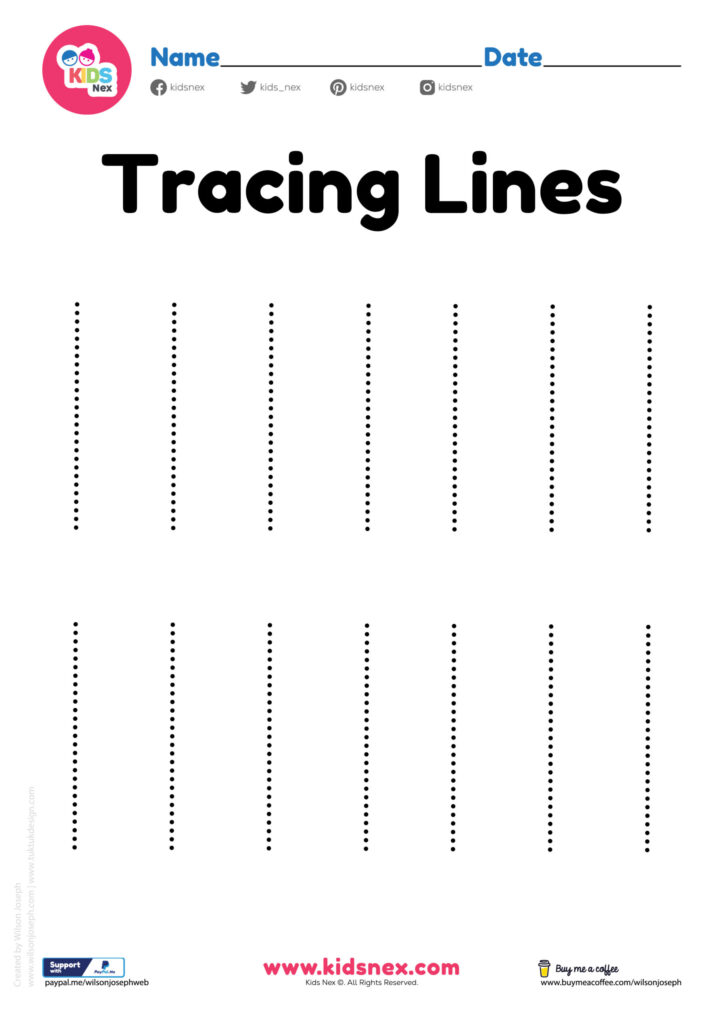Tracing Lines Worksheet for Preschool – Free Printable PDF – All For One Tracing Lines Worksheet for Preschool - Free Printable PDF - All For One
