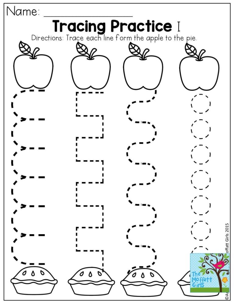 Tracing Worksheets For Pre K - Pre K Tracing Worksheets